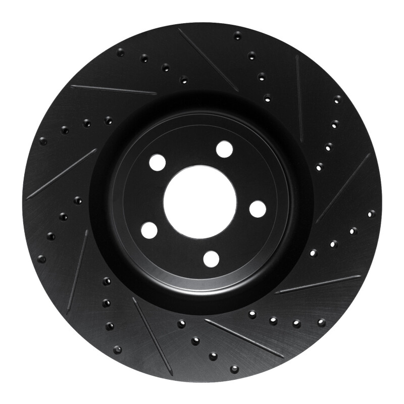 Ford Explorer Brake Rotor (1) - Front Right - R1 Concepts - Drilled & Slotted - Black - `20-`25